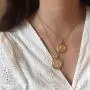HTSTYLE Gold Coin Necklace Layered Necklace Gold Pendant Double Layered Vintage Necklace Coin Disc Necklace Boho Jewelry for Women HTSTYLE Gold Coin Necklace Layered Necklace Gold Pendant Double Layered Vintage Necklace Coin Disc Necklace Boho Jewelry for Women