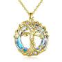 TOUPOP Mothers Day Gifts From Daughter 14K Gold Plated Tree of Life Necklace Sterling Silver Family Tree Pendant Jewelry Gifts for Mom Women Girls Birthday Mothers Day