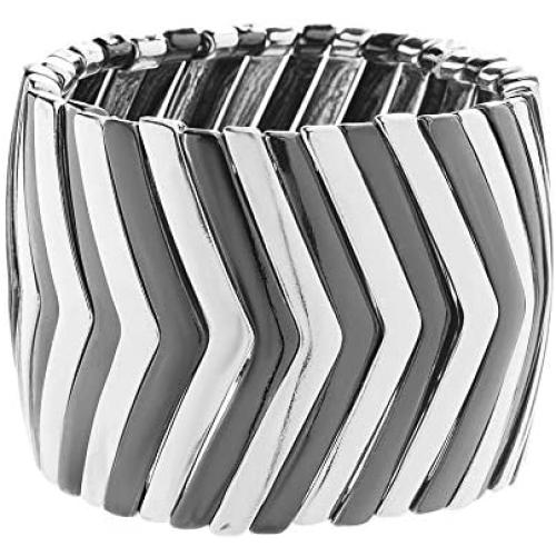 Steve Madden Chevron Design Wide Stretch Bracelet for Women
