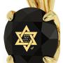 14k Yellow Gold Star of David Necklace Inscribed with Shema Yisrael in 24k Gold on Crystal, 18'' Gold Filled Chain - NanoStyle Jewelry