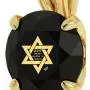 14k Yellow Gold Star of David Necklace Inscribed with Shema Yisrael in 24k Gold on Crystal, 18'' Gold Filled Chain - NanoStyle Jewelry