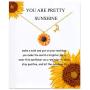 OBSUN Initial Sunflower Necklace Letter Sunflower Card Neckalce You are Sunshine Gift Sunflower Jewelry Gifts for Women Girls