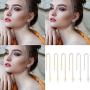 Cupimatch 3 Pairs Cross Tassel Threader Dangle Drop Earrings Set, Stainless Steel Ear Pierced Long Chain Earrings Set for Women Girls