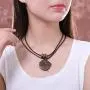 COOSTUFF ANNA Brown Wooden Choker Chunky Pendant Necklaces for Women COOSTUFF ANNA Brown Wooden Choker Chunky Pendant Necklaces for Women
