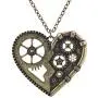 Lux Accessories Burnish Gold Vintage Steampunk Gearwork Heart Charm Necklace Lux Accessories Burnish Gold Vintage Steampunk Gearwork Heart Charm Necklace