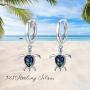 Turtle Earrings, 925 Sterling Silver Health and Longevity Sea Turtle Earrings Hypoallergenic,Sea Turtle Earings Cute Animal Jewelry Drop Dangle Earrings for Women