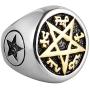 HZMAN Supernatural Devils Trap Symbol Sigil Stainless Steel Ring Pentagram Anti Possession