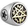 HZMAN Supernatural Devils Trap Symbol Sigil Stainless Steel Ring Pentagram Anti Possession HZMAN Supernatural Devils Trap Symbol Sigil Stainless Steel Ring Pentagram Anti Possession