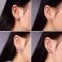 Suyi Fashion Hollow Lotus Flower Earrings Crystal Simple Chic Stud Earrings Set