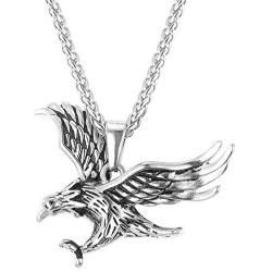 U7 Men Stainless Steel/18K Gold Plated Chain Cool King of The Sky Hawk Eagle Pendant Necklace