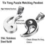 LOLIAS Stainless Steel Yin Yang Love Heart Pendant Couple Necklace for Men Women Puzzle Matching Valentine Gifts for Him&Her Jewelry Set