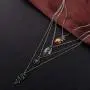 RnBLM JEWELRY Layered Pendant Chain Necklaces for Women Mens Punk Dainty Multilayer Choker Necklaces with Paperclip Lock Cross
