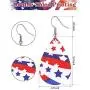 16 Pairs American Flag Faux Leather Earrings Stars Stripes Teardrop Earrings Patriotic Jewelry Accessory