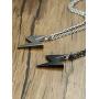 BEANS Stainless Steel Classic Vintage Antique Lightning Bolt Pendant Necklace for Men Women,Free Chain 20 Inches