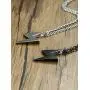 BEANS Stainless Steel Classic Vintage Antique Lightning Bolt Pendant Necklace for Men Women,Free Chain 20 Inches
