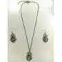 MANZHEN Antique Bronze Abalone Shell Bug Wildlife Necklace Scarab Earring Woodland Animal Jewelry Set