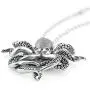 Controse Womens Silver-Toned Stainless Steel Black eyed Octopus Necklace with Pendant (18'' - 20'' Adjustable Chain)