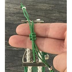Cheer Charm Bracelet- Green Infinity Love Adjustable Cheerleading Jewelry in Team Colors for Cheerleader