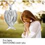 Dletay Angel Wing Cremation Necklace for Ashes Stainless Steel Urn Pendant Ashes Holder Memorial Jewelry-I’m Here Watching Over You
