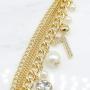 Fashion Jewelry MISASHA Logo Gold Tone Chain Inspired Charm Bracelet for Women