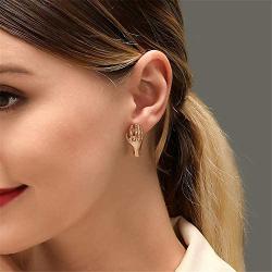 Geometirc Hand Palm Necklace Earrings Dangle Lucky Fatima Human Hand Earrings Necklace for Women Girls Jewelry Gift Funny
