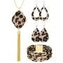 Hicarer 4 Pack Leopard Jewelry Set Y-Shape Tassel Necklace Leopard Rhombus Hook Dangle Earrings Multilayer Bracelet Hicarer 4 Pack Leopard Jewelry Set Y-Shape Tassel Necklace Leopard Rhombus Hook Dangle Earrings Multilayer Bracelet