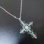 Cross Bohemian Pendant Necklace Crystal Celtic Chain Jewelry for Women Girls (Blue) Cross Bohemian Pendant Necklace Crystal Celtic Chain Jewelry for Women Girls (Blue)