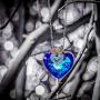 J.NINA ✦Owl of Minerva✦ Mothers Day Jewelry Gifts for Women Owl Necklaces for Women Blue Crystal Heart Necklace Sparking Jewelry Gifts for Her Girlfriend