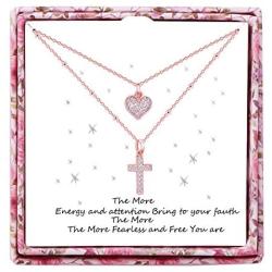 CONCISE ROYAL 2 Layered Pendant Necklaces for Women Girls,Plated Silver Gold Rose Gold Delicate Dainty Spirit Inspiration Jewelry Gift for Women Girls on Birthday Graduation Holiday