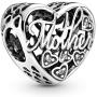 Pandora Jewelry Mother and Son Script Openwork Cubic Zirconia Charm in Sterling Silver