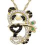 Uloveido Black Panda Necklaces Animal Pendants Gold Color Cute Lovely Necklace Jewelry Gifts for Girls Y315