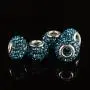 RUBYCA 15MM 20pcs Big Hole Crystal Charm Beads fit European Charm Bracelet Jewelry Indicolite Blue RUBYCA 15MM 20pcs Big Hole Crystal Charm Beads fit European Charm Bracelet Jewelry Indicolite Blue