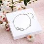 DESIMTION Infinity Bracelets for Women 925 Sterling Silver Adjustable Bracelets for Women Mothers Day Jewelry Birthday Gifts for Mom Wife Girlfriend Girls