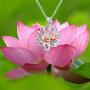 YWN Sterling Silver Cremation Jewelry for Ashes - Lotus Flower Pendant with Mini Keepsake Urn Memorial necklace for ashes of loved one