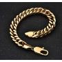 BUNSIKUNG Jewelry Mens 14K Gold Plated 316L Stainless Steel Link Chain Miami Cuban Bracelet