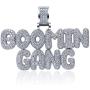 GUCY Hip Hop Jewelry Iced Out Bubble BOOMIN Gang Letter Pendant Necklace Rope Chain(Gold/Silver)