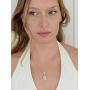 Mariell Rose Gold Pear-Shaped Cubic Zirconia Teardrop Bridal Necklace Pendant - Blush Wedding Jewelry