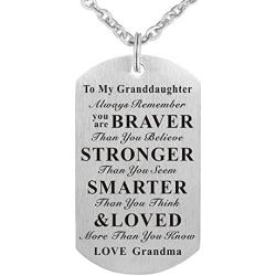 Kisseason to My Grandson Granddaughter Gift Jewelry Keychain Pendant Necklace from Grandpa Grandfather Grandma Grandmother