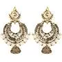 Efulgenz Boho Vintage Antique Gypsy Tribal Indian Oxidized Gold Pearl Drop Jhumki Chandbali Dangle Earrings Set Jewelry Efulgenz Boho Vintage Antique Gypsy Tribal Indian Oxidized Gold Pearl Drop Jhumki Chandbali Dangle Earrings Set Jewelry