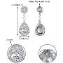 EVER FAITH Rhinestone Crystal CZ Cream Simulated Pearl Flower Tear Drop Bridal Dangle Earrings Clear Silver-Tone EVER FAITH Rhinestone Crystal CZ Cream Simulated Pearl Flower Tear Drop Bridal Dangle Earrings Clear Silver-Tone