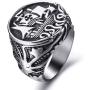 Elfasio Viking Drakkar Ship Kraken Norse Sea Monster Octopus Squid Tentacle Stainless Steel Vintage Ring