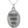 Sterling Silver St Nicholas Medal Necklace Oval 1.8mm Chain Sterling Silver St Nicholas Medal Necklace Oval 1.8mm Chain
