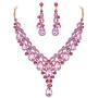EVER FAITH Womens Rhinestone Crystal Elegant Bridal Wedding Floral Vine Teardrop Necklace Earrings Set