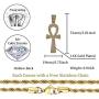 TOPGRILLZ 14K Gold Plated Iced Out Egyptian Religious Ankh Pendant Chain for Men and Women