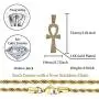 TOPGRILLZ 14K Gold Plated Iced Out Egyptian Religious Ankh Pendant Chain for Men and Women TOPGRILLZ 14K Gold Plated Iced Out Egyptian Religious Ankh Pendant Chain for Men and Women