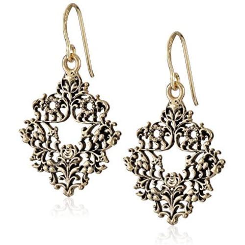 Barse Ornate Bronze Drop Earrings