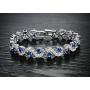 Herinos Women Platinum Plated Cubic Zirconia Tennis Bracelets Wedding Bridal Crystal Bangle