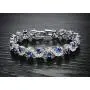 Herinos Women Platinum Plated Cubic Zirconia Tennis Bracelets Wedding Bridal Crystal Bangle