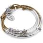 Lizzy James Mini Charmer Metallic Bronze Leather and Silver Plate Wrap Bracelet with Freshwater Pearls