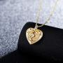 ISWAKI Rose Heart Necklace I Love You Forever Engraved Layered Gold Locket Necklaces for Women Jewelry for Girl Girlfriend Wife Gift